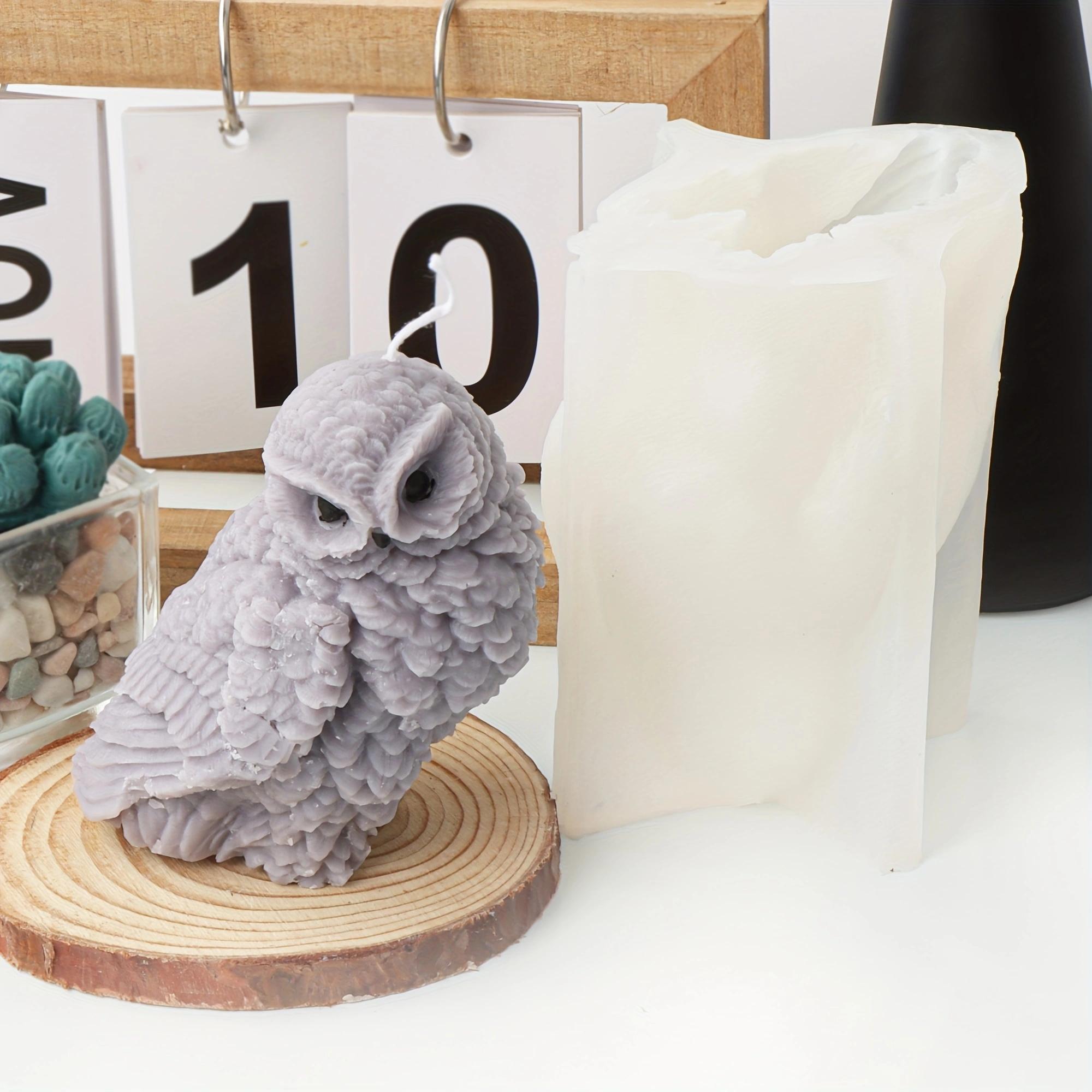 Candela a Forma di Gufo 3D Stampi in Silicone per Realizzare Candele Aromaterapiche in Resina Sapone di Cera Fatto a Mano Decorazione per la Casa Arti