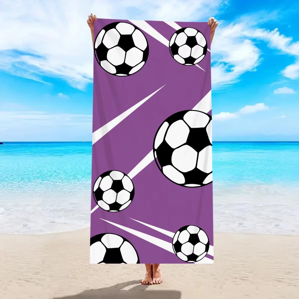 Football Themed Beach Towel, Quick Dry Absorbent Soft for Outdoor Swimming Sports Beach Vacation Gift