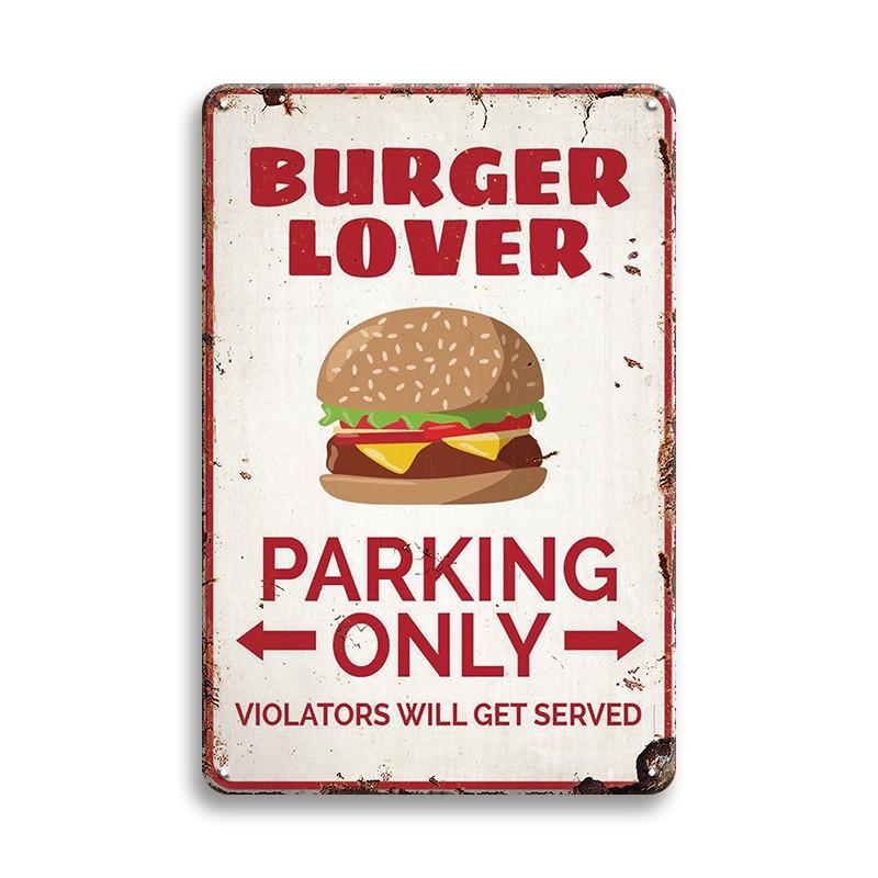 Hot Dog Fresh Hamburgers Metal Tin Signs BBQ Vintage Posters Home Kitchen Wall Decor Iron Plate Painting Fast Food Shop Plaques