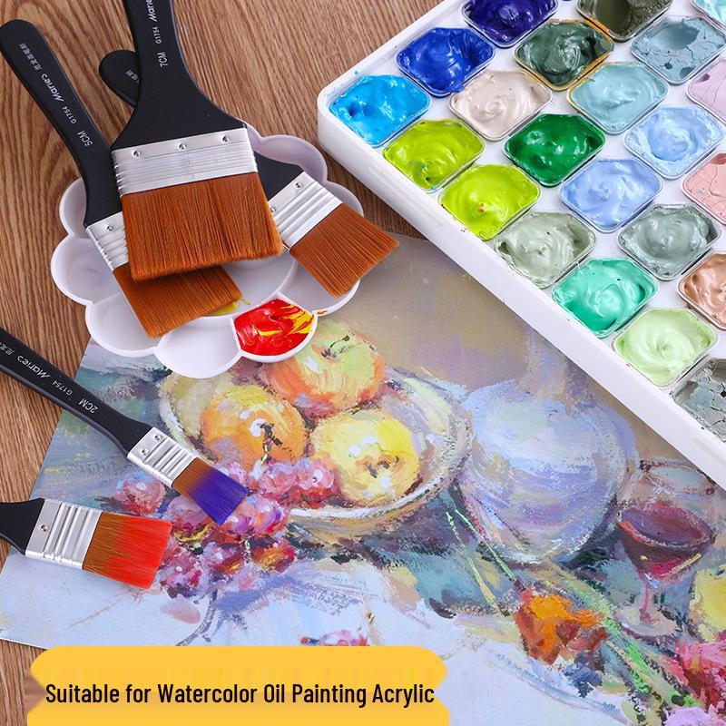Mali G1754 Nylon Paint Brush Set for Gouache, Acrylic, Oil and Wall Art