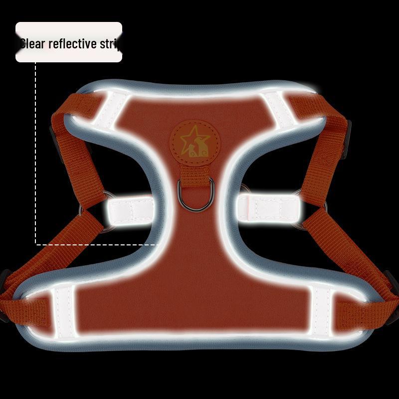 Reflective Breathable Suede Dog Harness and Leash Set for Small Dogs