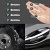 Car Door Handle Badge Protector Decal Wiper Sticker For Superb Octavia Rapid Kodiaq Kamiq Karoq Rapid Fabia Accessories