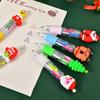 Christmas 4-Color Ballpoint Pen Set Santa Theme Click Pens Smooth Writing Ballpoint Pens for Holiday Gifting