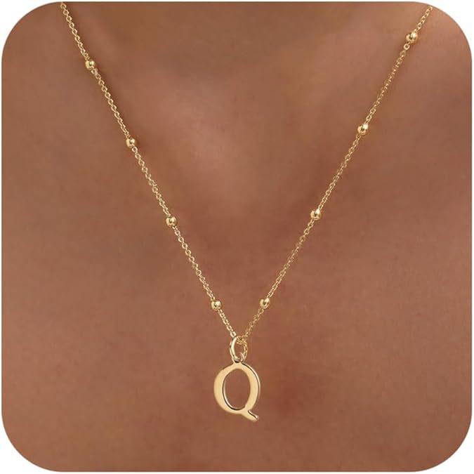 18K Stainless Steel Initial Necklace - Women's A-Z Letters, European & American Trend