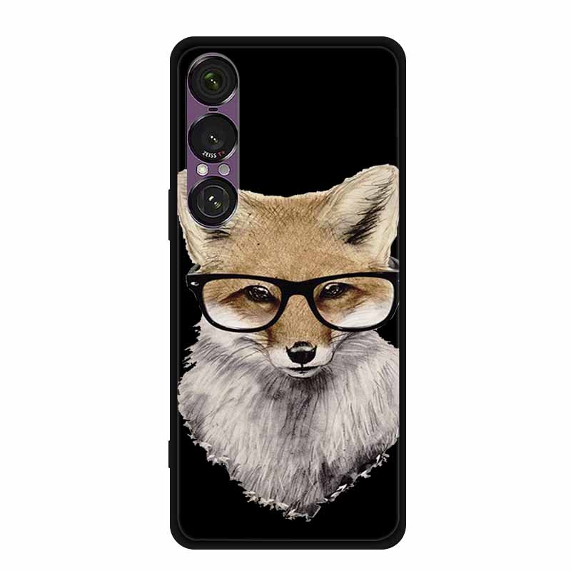 Pro pouzdro na telefon Sony Xperia 1 VII 2025 Kreslené kočky TPU Měkké černé silikonové zadní krycí pouzdro Pro Sony Xperia 1VII 6.5" Pouzdro Funda