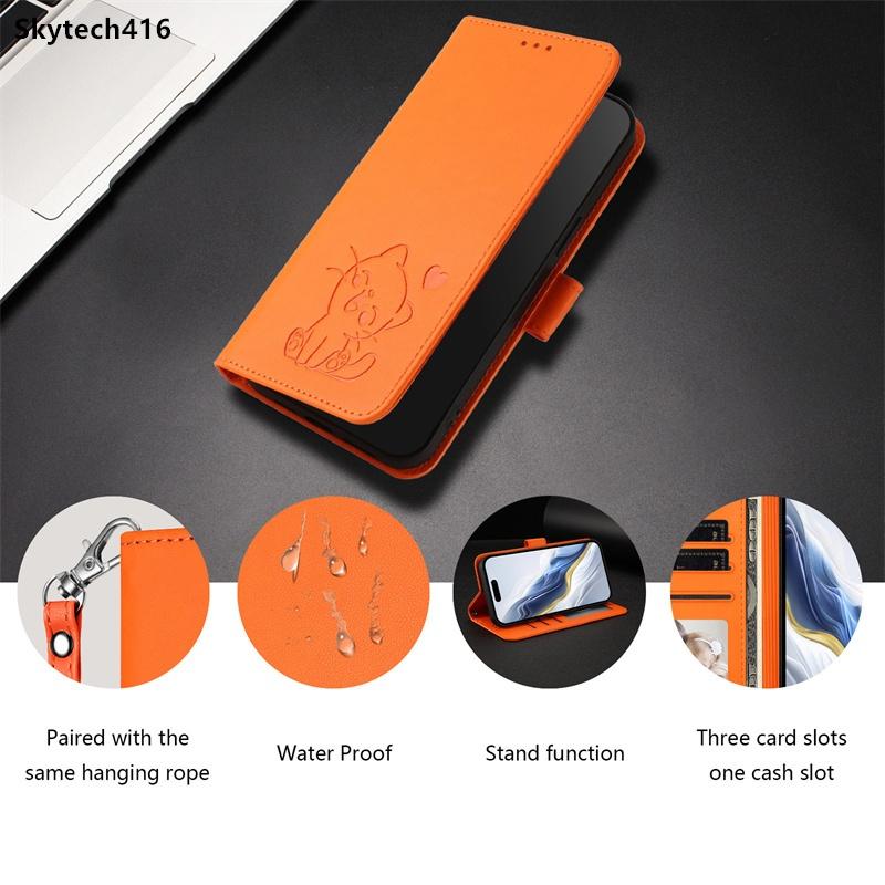 Case For Nothing CMF Phone 1 2 3 2A 3A Pro Flip Phone Casing Cute Cat Full Shockproof Protection Card Slot Leather Wallet Cover