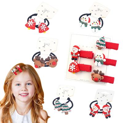Set de 15 Piese de Agrafe și Elastice de Păr de Crăciun pentru Copii, cu Designuri de Moș Crăciun, Om de Zăpadă, Brad de Crăciun, Clopoțel și Ren. Perfect pentru
