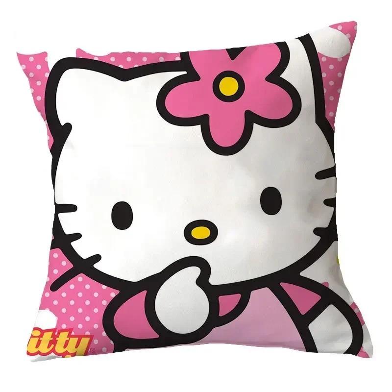 Home Decor Adorable Hello Kitty Digital Printed Pillow Covers Pattern Cushion Cover Suitable For Sofa Bedroom Car Pillow Cover