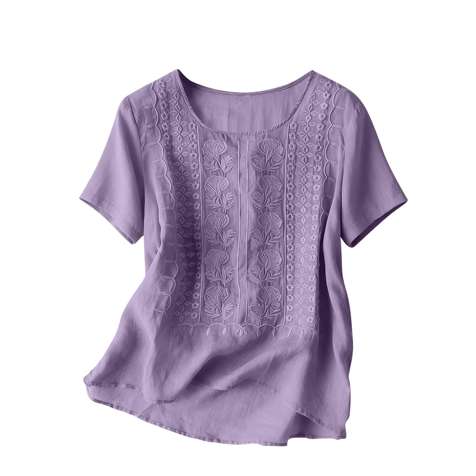 

Модный повседневный женский пуловер с коротким рукавом XL фиолетовый