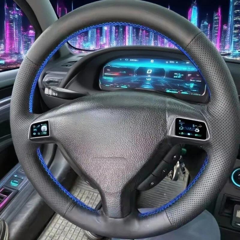 For Buick Sail Opel Astra G H 1998-2007 For Opel Zafira A 1999-2005 Car Steering Wheel Cover Trim Perforated Leather Accessories
