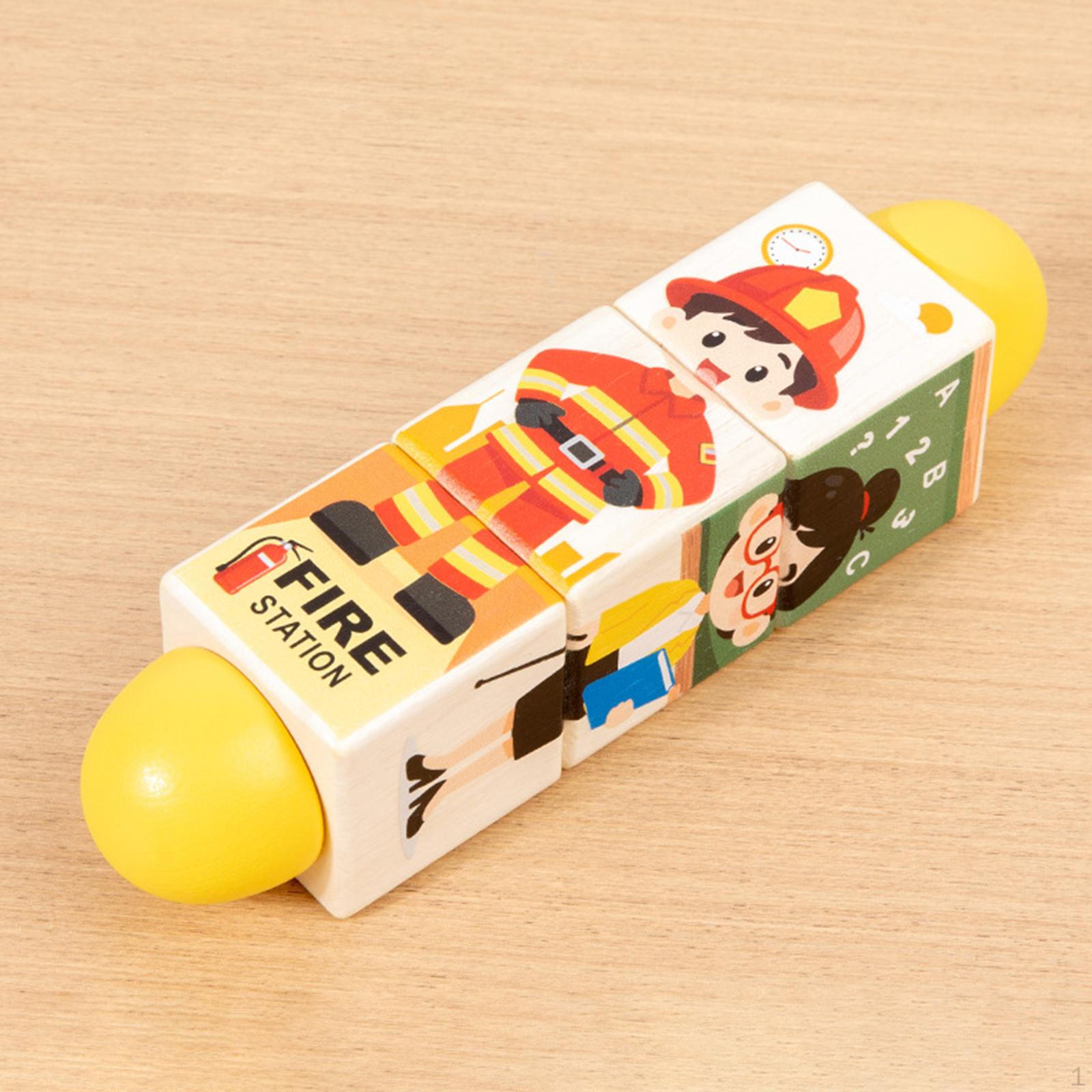 Blocks Learning Educational Toy Wooden Puzzle Fine Motor Skill for Toddlers Profession