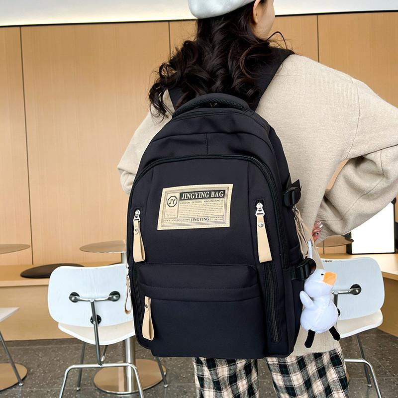 Nylon Large Capacity Unisex School Backpack With Cushion Straps For Daily Use
