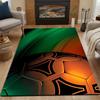 Glowing Soccer Ball with Gradient Colors Patterned carpet, non slip mat suitable for living room and bedroom sofas