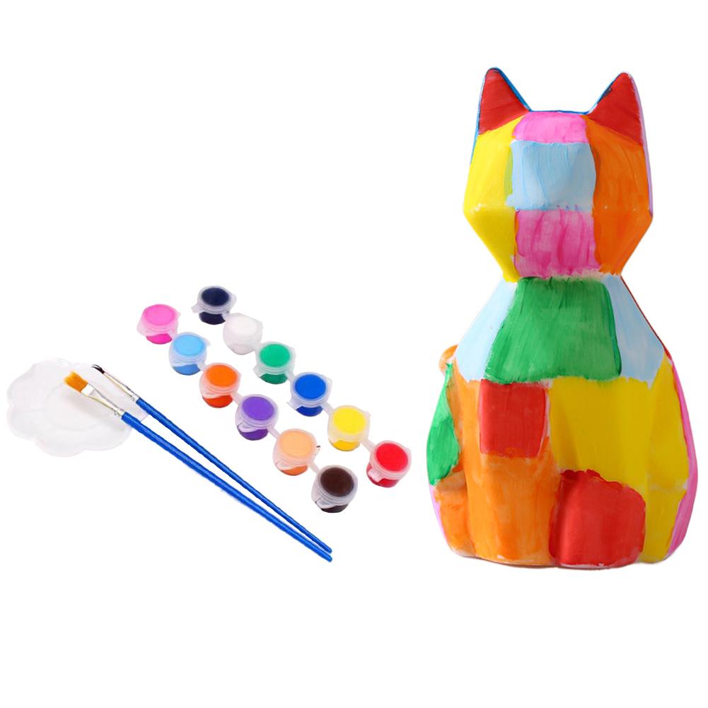 Pictează-ți propria lampă Pisică/Cerb Kit de Artă Kit de Pictură Meșteșuguri DIY Pisică/Cerb Lumină de Noapte pentru Copii 6-12