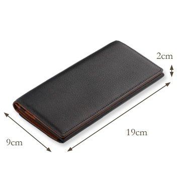 Hergestellt in Japan Schafsleder Rindsleder Echtes Leder Lange Geldbörse Schwarz [Abies]