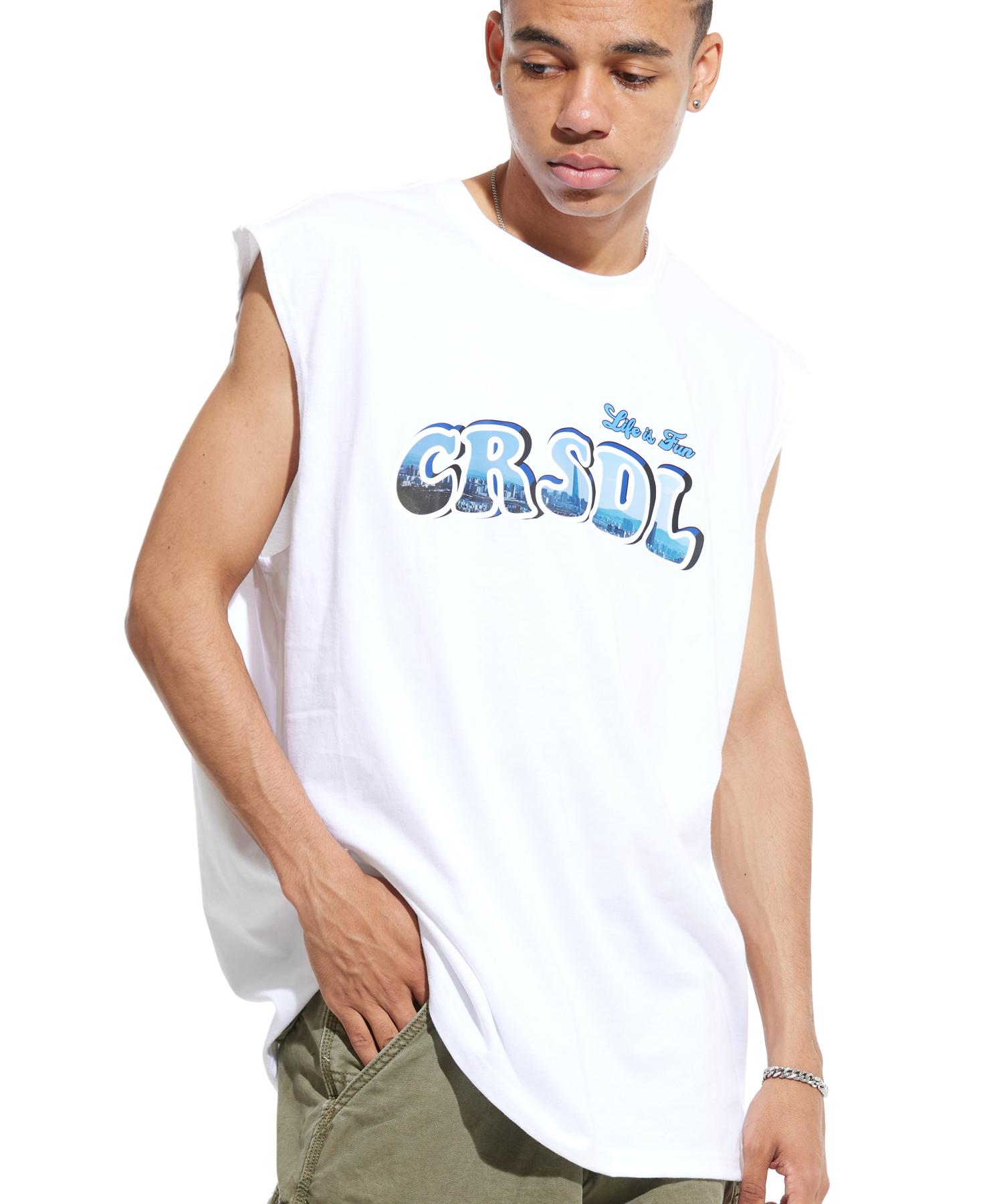 Cream Soda Lab Cr Oversized Sleeveless White Blue M