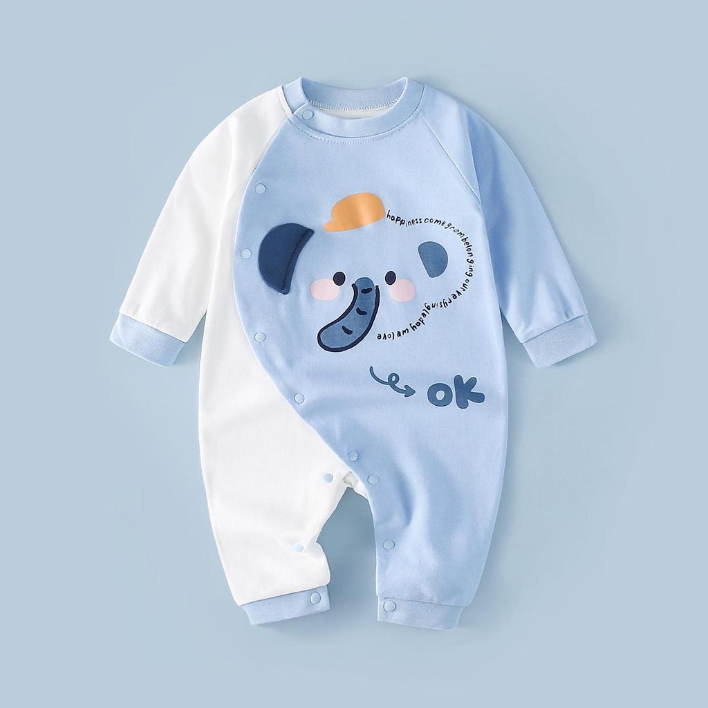 Unisex Cotton Baby Romper - Spring/Autumn Cartoon Onesie for Newborns