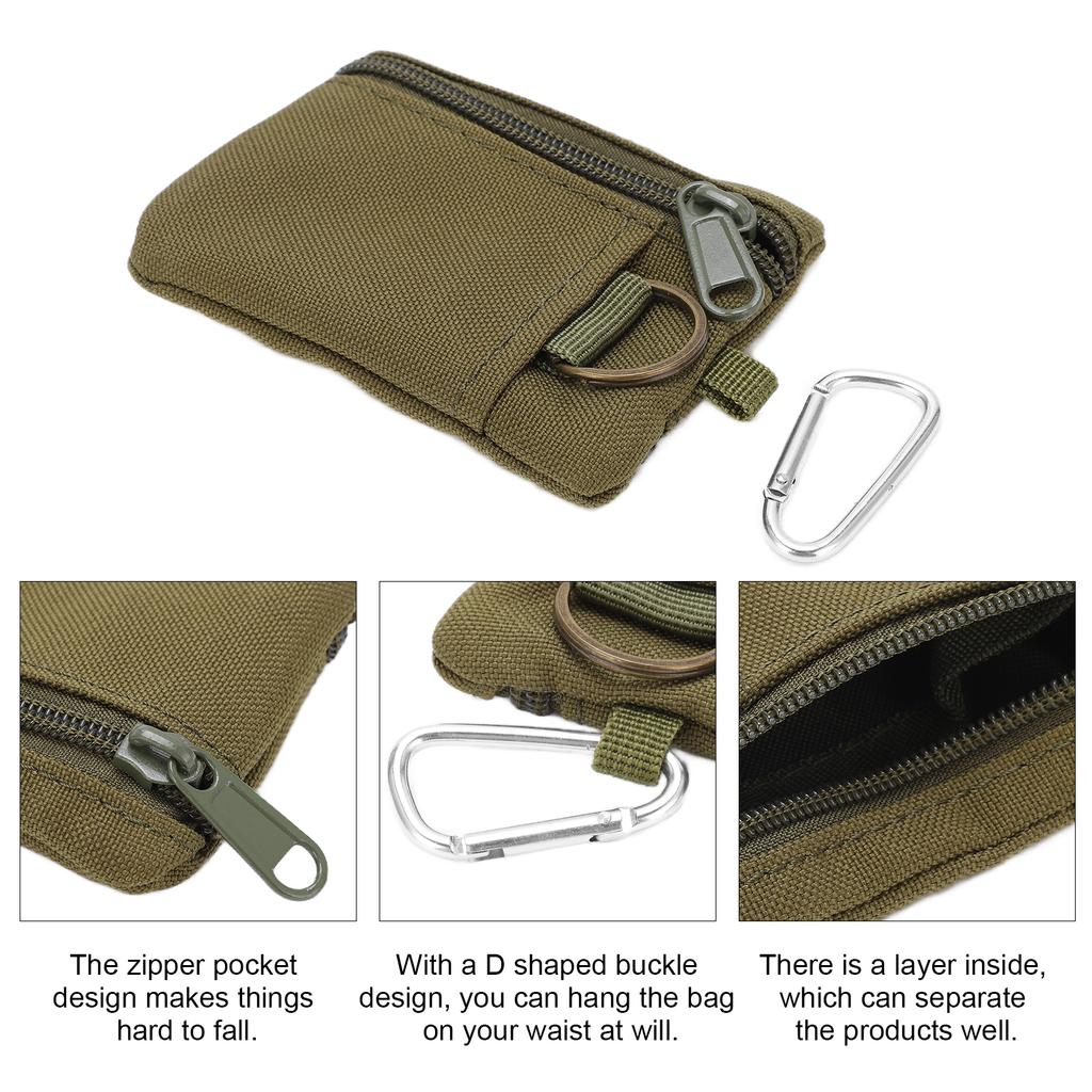 Outdoor  Molle Pouch Outdoor  Molle Pouch Wallet  Portable Key Card Case  Pouch Bag  Purse with Carabiner