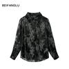 Northern Deer Elegant Pointed Collar Sheer Sun Protection Women's Shirt for Spring/Summer