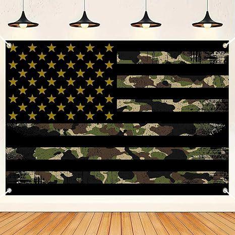Camouflage Birthday Background Cloth Boy Military Camouflage Camping Military Training Party Decorative Banner Background