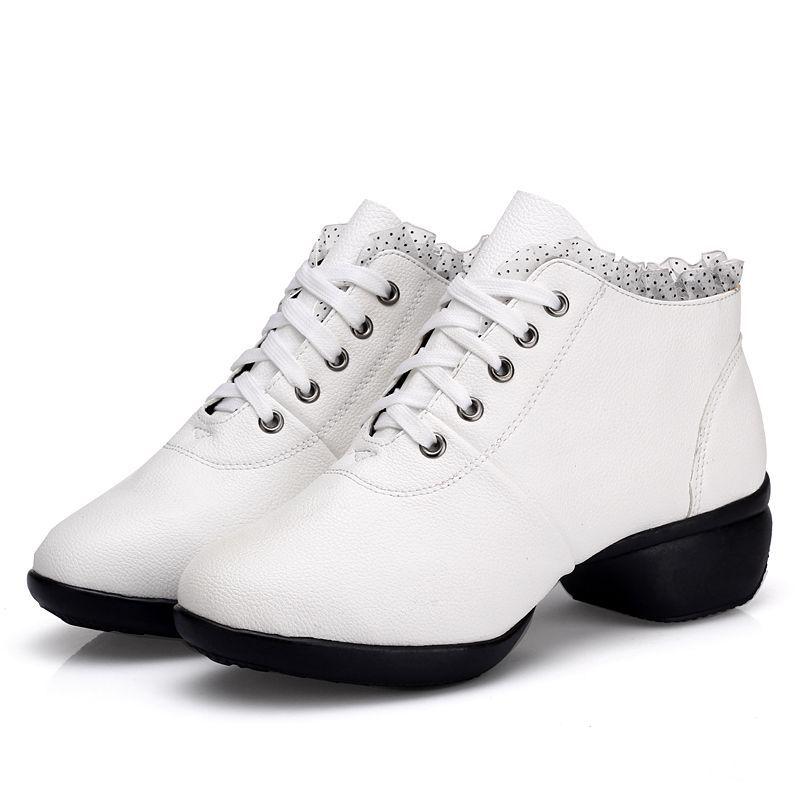 Women's Modern Ballroom Mid-Calf Dance Boots - Soft Sole, Mid-Heel.
