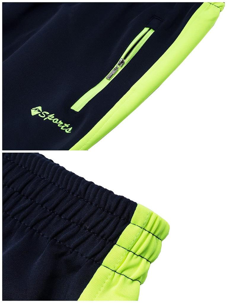 [Gopune] Men's Tracksuit Set Top & Bottom Sportswear Training Running Jogging Pants Outdoor Loungewear Casual Wear Green 2XL