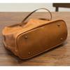 Johnature Borsa Tote Casual Fatta a Mano Versatile Borsa a Spalla da Pendolarismo Grande Capacità Vera Pelle Borsa