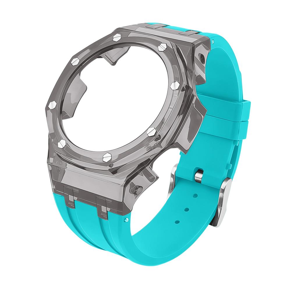 Für Casio GA2100 GA-B2100 Transparenter Lünettenrahmen Mod Kit - Strapazierfähiges Gummi Sportarmband Ersatzzubehör für GA2110 Uhren