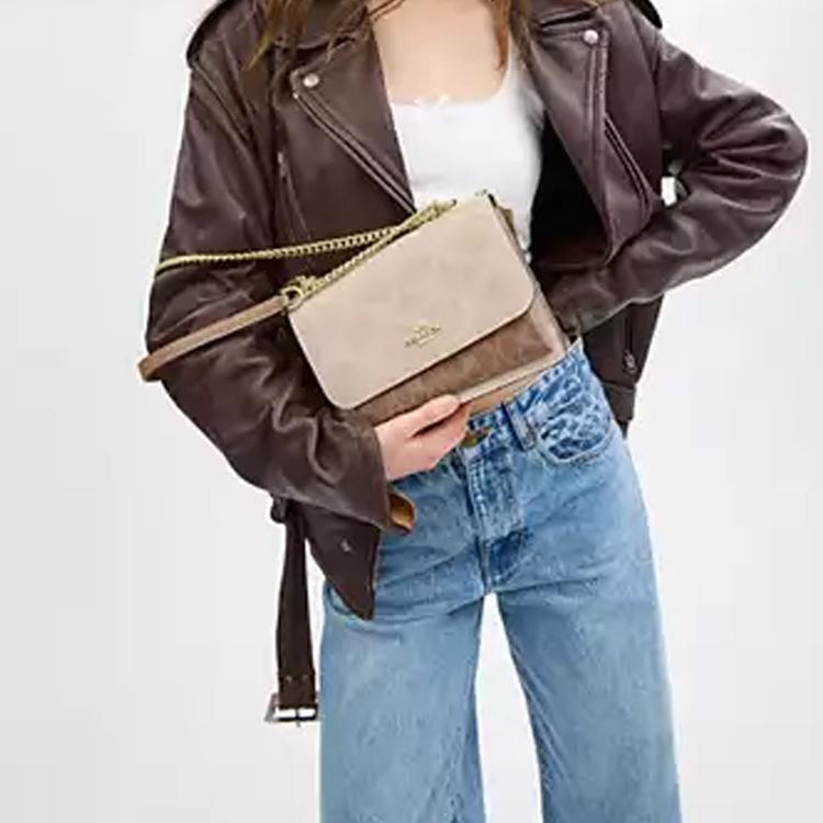 Coach Klare 21 Coated Canvas Crossbody Shoulder Bag Women bags Beige Brown CY678-IMXI9