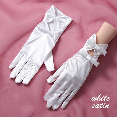 Hochzeit Braut Handschuhe Reine Damen Weiß Satin Handgelenk Länge Hochzeit Party Prinzessin Handschuhe