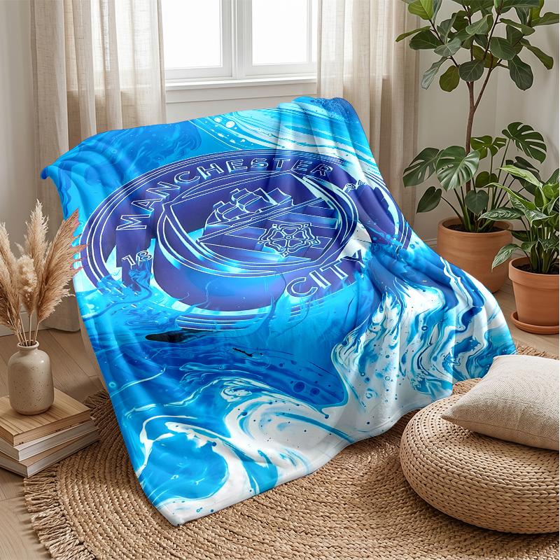 manchester Theme blanket Soft Flannel Blanket Plush Throw Blanket Cozy Sofa Bed Blanket for Home Decor