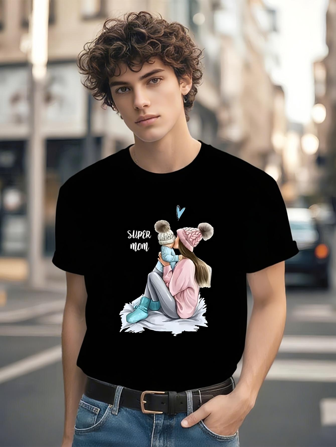 Super Mom Bear Ears Graphic Tshirt Graphic Tshirt - Black... S