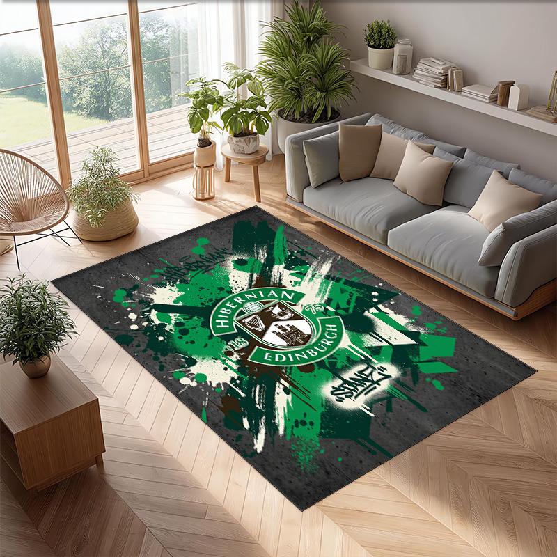 Tappeto Morbido per Pavimento Antiscivolo Hibernian FC Calcio Calcio Modello Tappeto per Interni Tappetino Decorazione Sportiva per Camera da Letto