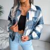 Autumn and Winter Plaid Lantern Long Sleeve Tweed Jacket