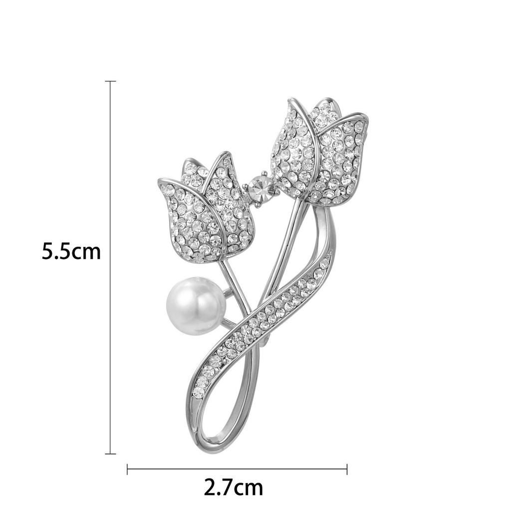 Snowflake & Butterfly Zircon Brooch with Freshwater Pearl for Women's Korean Style Suit Coat