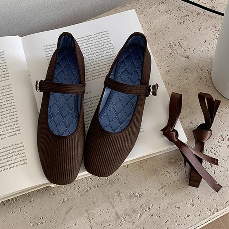 Fashion Bailamos 2025 Autumn Women Flat Shoes Fashion Round Toe Shallow Slip On Mary Jane Shoes Soft Flats Casual Dress Single Shoes