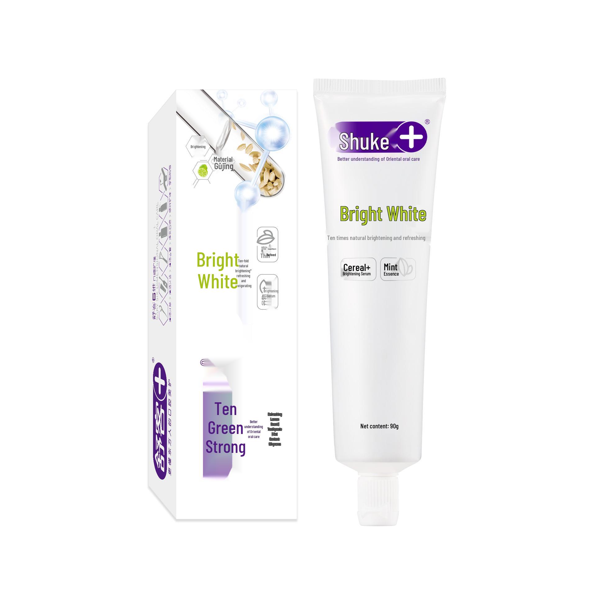 Shuke Bright White Bamboo Charcoal Toothpaste 210g - Fresh Mint for Men & Women