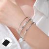 Customized Name Date Quote Bracelet Stainless Steel Personalized Carving Name Minimalist Open Bracelet Fashion Party Gift