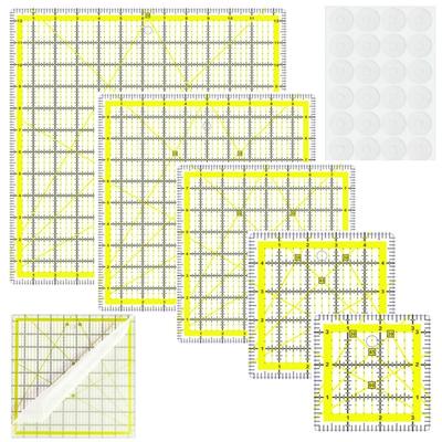 6Pcs Clear Acrylic Sewing Ruler Quilting Patchwork Templates Ruler for Fabric Cutting Sewing Measuring Dressmaking Craft