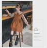 Girls' College Style Plaid Dress – Long-Sleeve, Two-Piece Look for Spring/Autumn