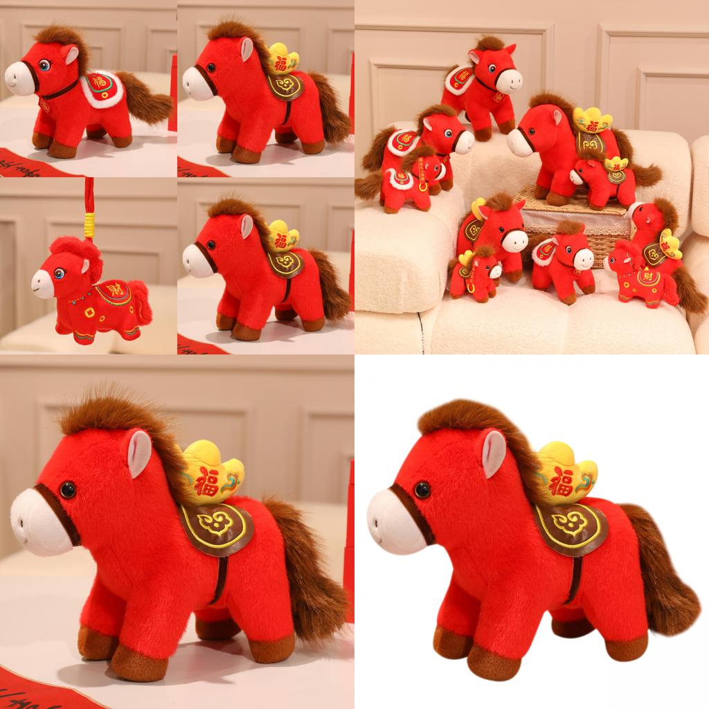 Year Of The Horse Plush Toy With Soft Short Pile Material Good Luck Figurine For Lunar New Year Gift