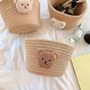 Cute Small Size Cotton Storage Basket Desktop Organizer Children Friendly Bedroom Storage