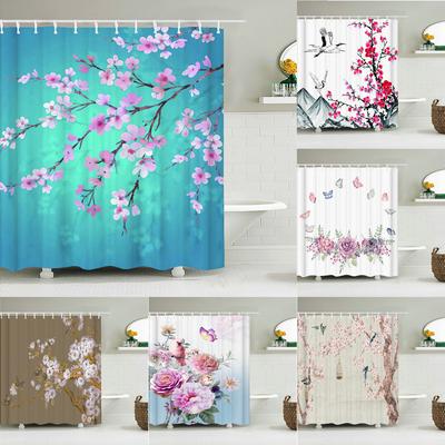 Paysage Chinois Peinture à l'encre Rideau de Douche Imperméable Rideau de Salle de Bain Tissu Polyester Haute Qualité Décoration de Maison Avec 12 Trous