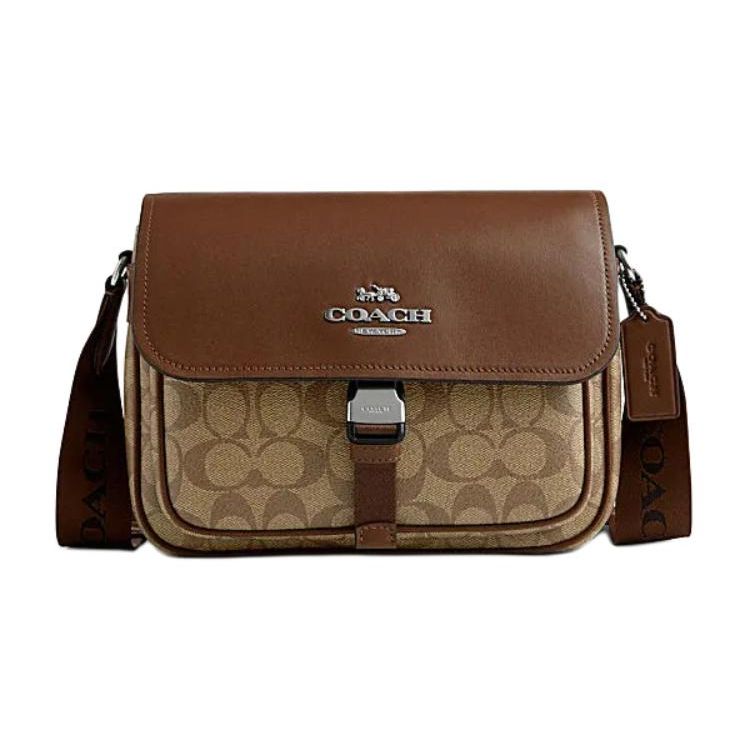 

Coach Signature Canvas Leather Messenger Crossbody Bag For Men Daily Use Basic Set (Bag+Dust Bag)