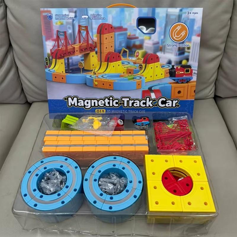 Diy Assembly Splicing Magnetic Track Train Set Versatile Building Tracks Magnetic Toy Train For Kids Non-Remote Rail Car Gift
