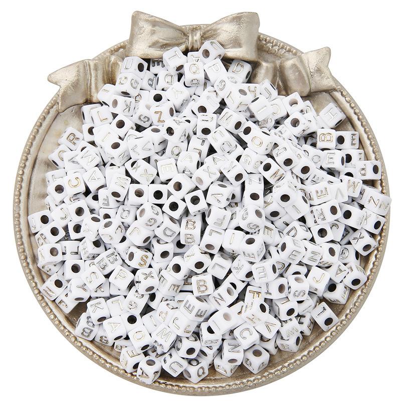Handmade Bracelet Beads 5x5mm Acrylic English Letters Square Beads Beading Jewelry Accessories Handmade Pendant Diy Bracelet Materials