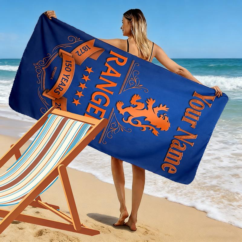 Name Custom Rangers fc Print Beach Towel, Large Soft Quick Dry Towel for Beach Camping Swimming