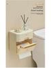 Cream Wall-Mounted No-Drill Tissue Box - Luxury Cream Bathroom Paper Holder & Storage Rack