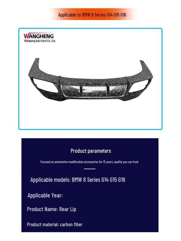 Carbon Fiber Rear Lip and Diffuser for BMW 8 Series G14/G15/G16