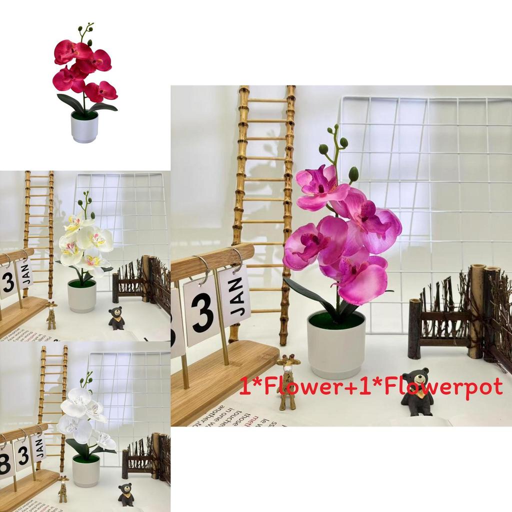 Butterfly Orchid Silk Fabric Potted Plant Artificial Flower For Home Decor And Photography Props